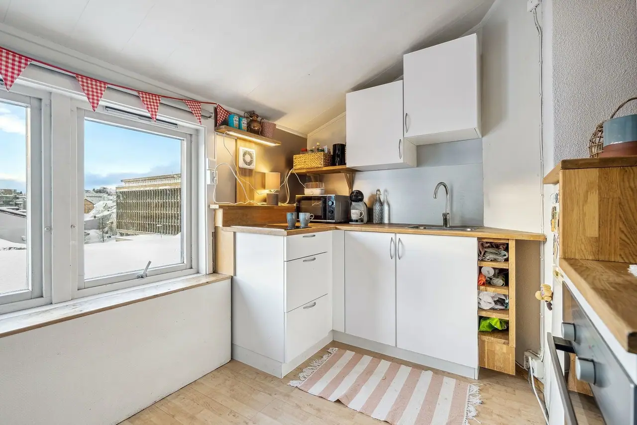 Kitchen with a window that lets in plenty of light.