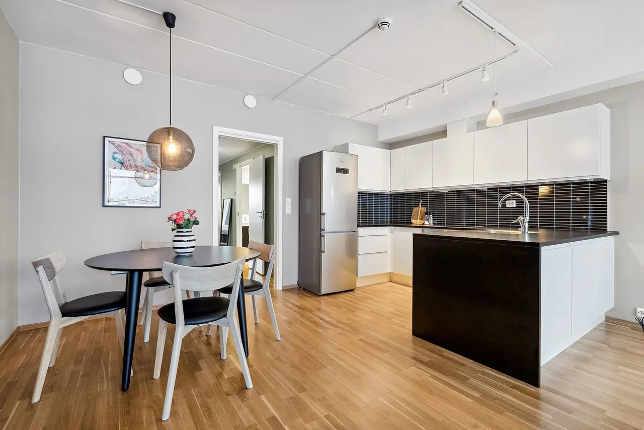 The flat is modern with stylish furniture and pleasant colours - Waterborne heating, internet and cable TV included!