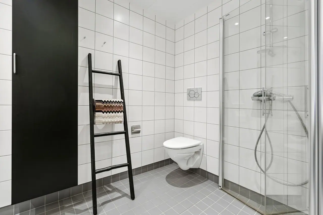Stylish interior in a black and white combination.